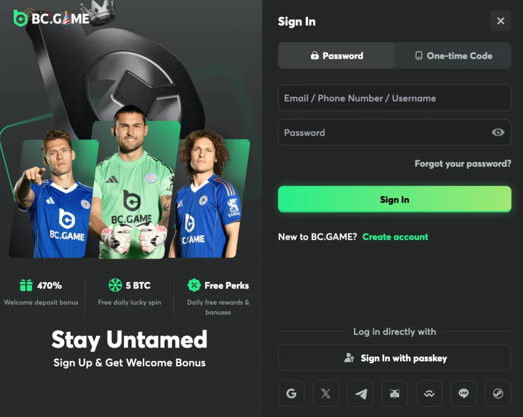 BC Game login for Kenyan users