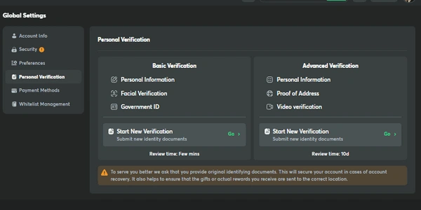 Account Verification for Smooth Cash Out
